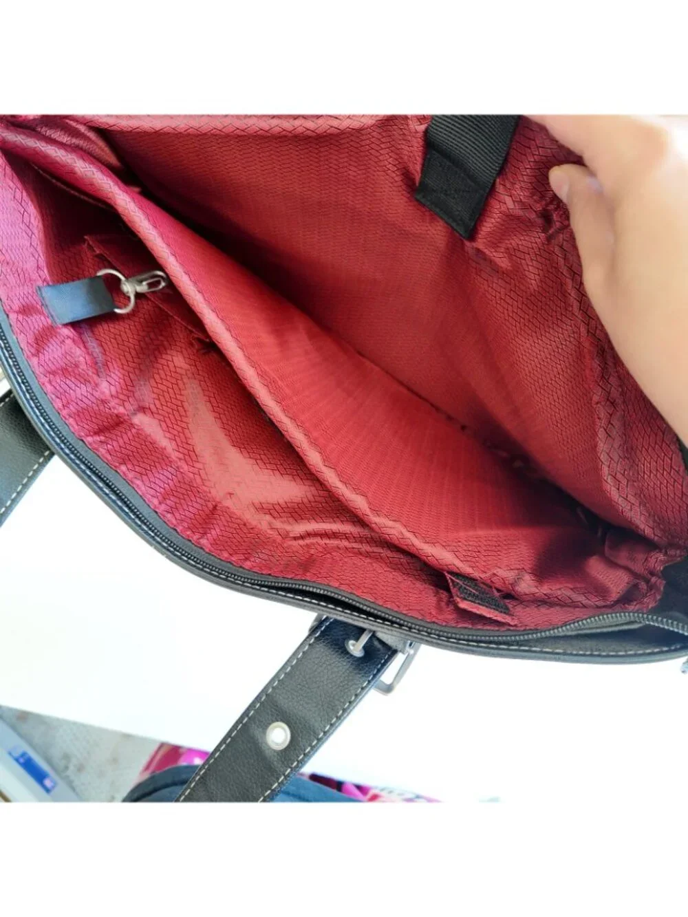 SOLO new york black leather laptop bag